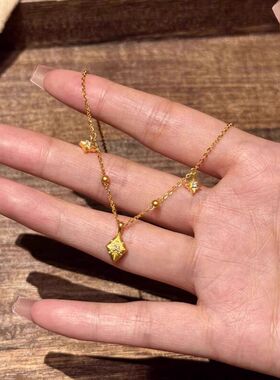 女时尚芒星项链镶钻六角轻奢风颈古风中菱星百搭星星美式毛衣链链