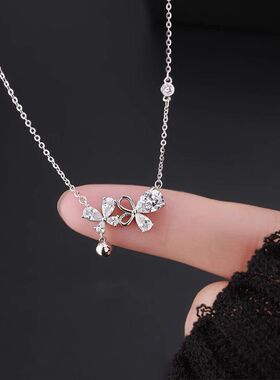 项链新款女夏轻奢小众链新款双蝶