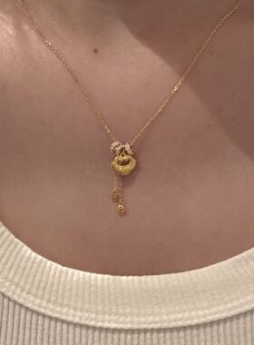 钱币锁链女时尚国风流苏锁骨平安