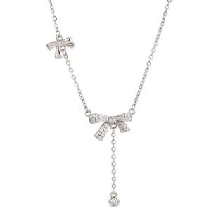 气质简约锁骨女韩版饰品批发小众项链流苏链不锈钢设计蝴蝶结通勤