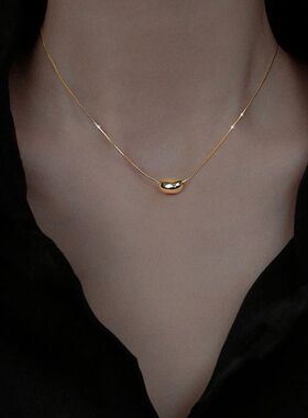 ins相思豆项链时尚锁骨新款豆年金豆2023气质百搭简约精致链小众
