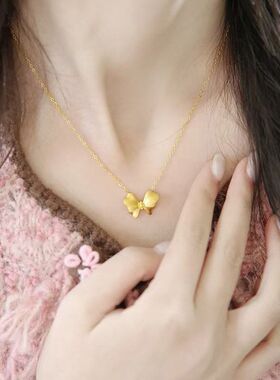 蝴蝶拉丝高级感可爱锁骨链小巧