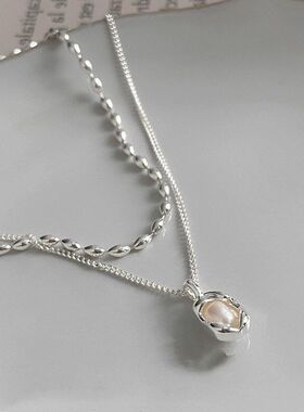 珍珠项链ins银子网红锁骨豆豆女