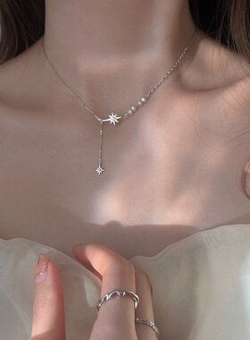 链轻奢2024设计闪钻s925纯银星星