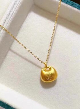 项链链轻精致小金链胖福小平安