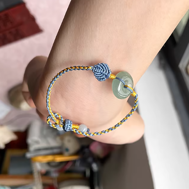 翡翠天然玉石手工编织线diy平安扣细款手链女平安环手珠手串饰品,珠宝/钻石/翡翠,手链/手串,淘宝优惠券,粉丝福利购,淘宝优惠卷