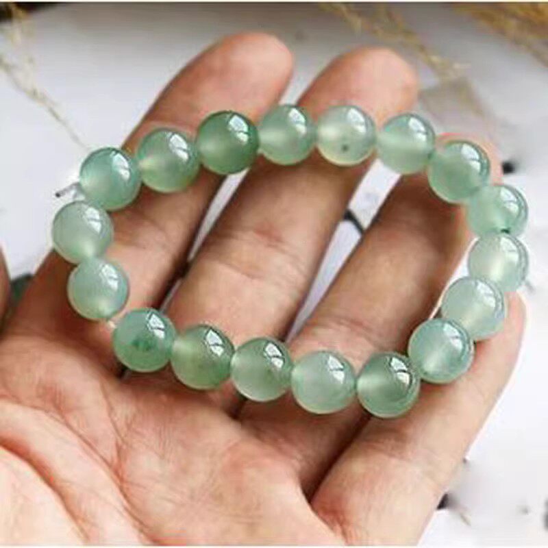 翡翠手链缅甸冰种天然玉石老坑A货圆珠手链手珠手串男女款带证书