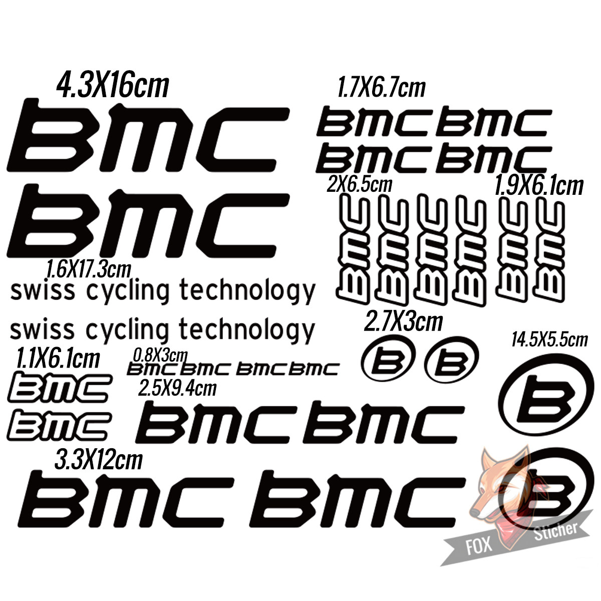 自行车架改装 BMC 轻量化装自行车贴纸/反光贴