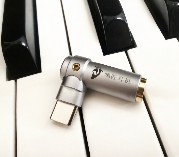 耳放小尾巴一体式金属L型转接线手机吃鸡苹果内置dac插头