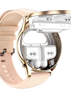 女款X17mini朝鲜语版本智能手表TWS蓝牙耳机二合一通话心率NFC运