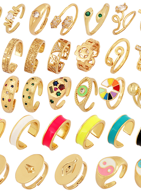 镀金戒指嘻哈欧美男士