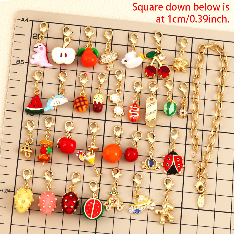 T18 DIY饰品配件 爆款带龙虾扣水果游乐园瓢虫草莓 纯铜环保电镀,饰品/流行首饰/时尚饰品新,其他DIY饰品配件,淘宝优惠券,粉丝福利购,淘宝优惠卷
