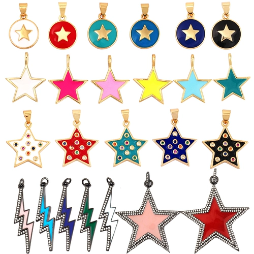 L19 M97 M98 Популярный в Европе и Америке кулон с цирконом, капающим маслом, пятиконечная звезда, молния, флуоресцентное сердце