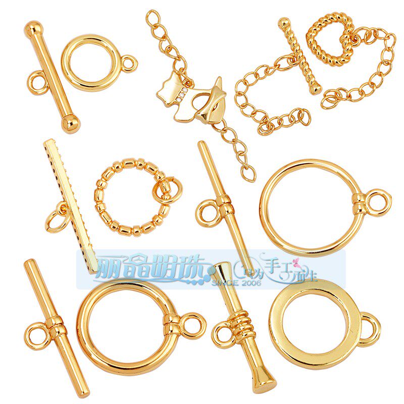 diy饰品配件 半925银微镶锆石ot扣子母扣 珍珠项链手链等用