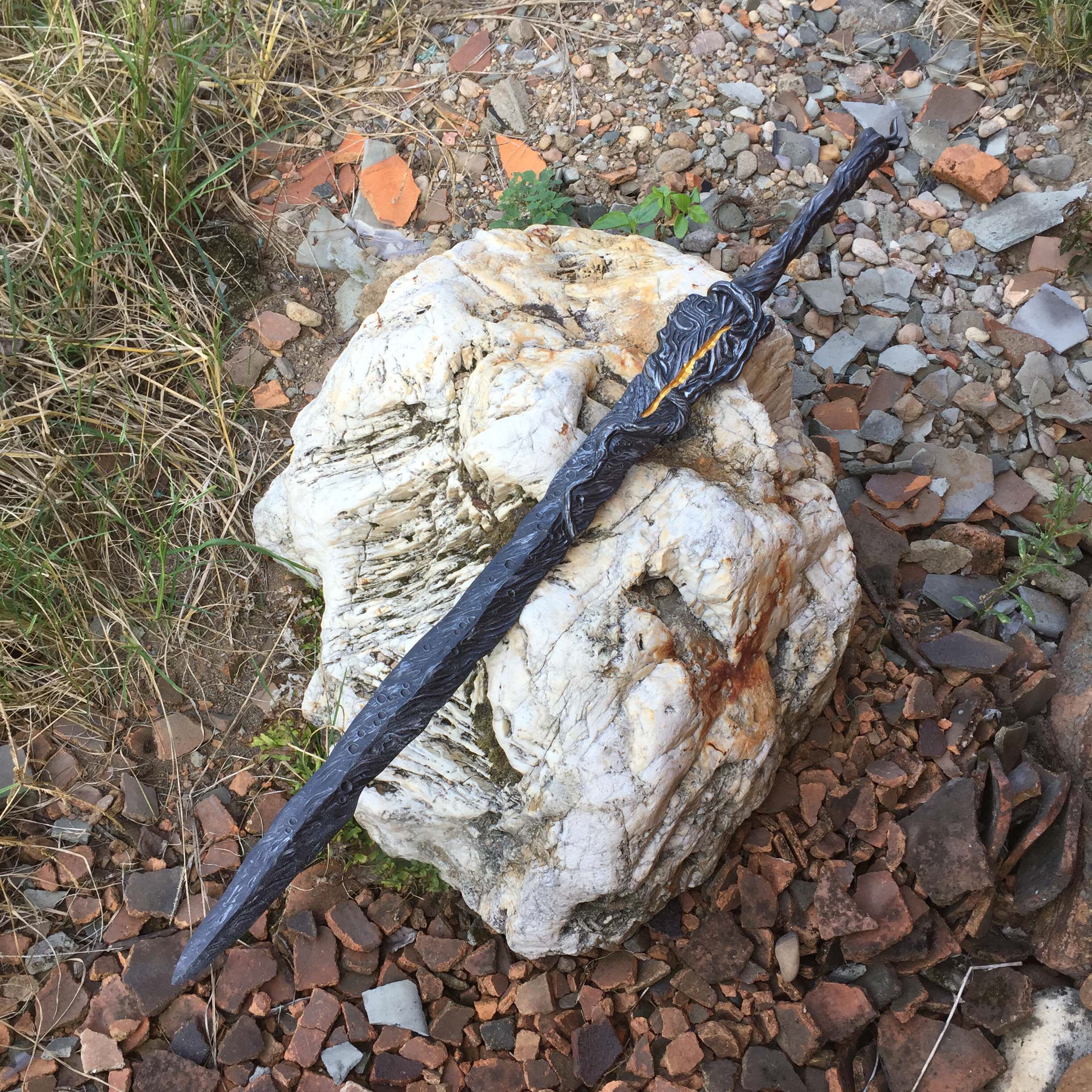 木剑完美世界大罗剑胎石昊雕刻1比1动漫武器COS道具一体手工还原