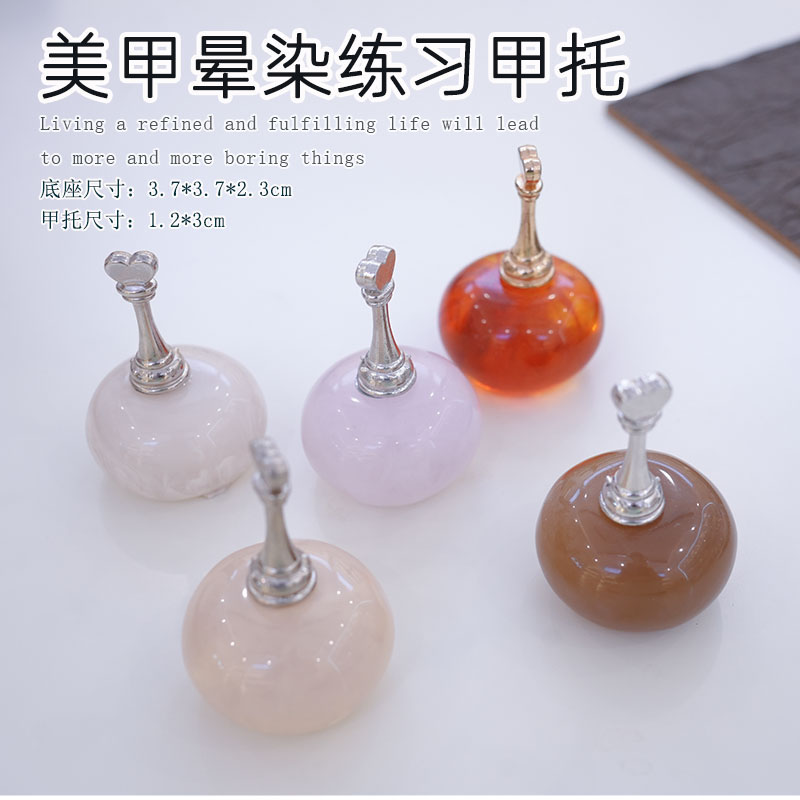 中古风美甲甲托穿戴甲练习架假指甲高颜值大理石纹理穿戴甲工具