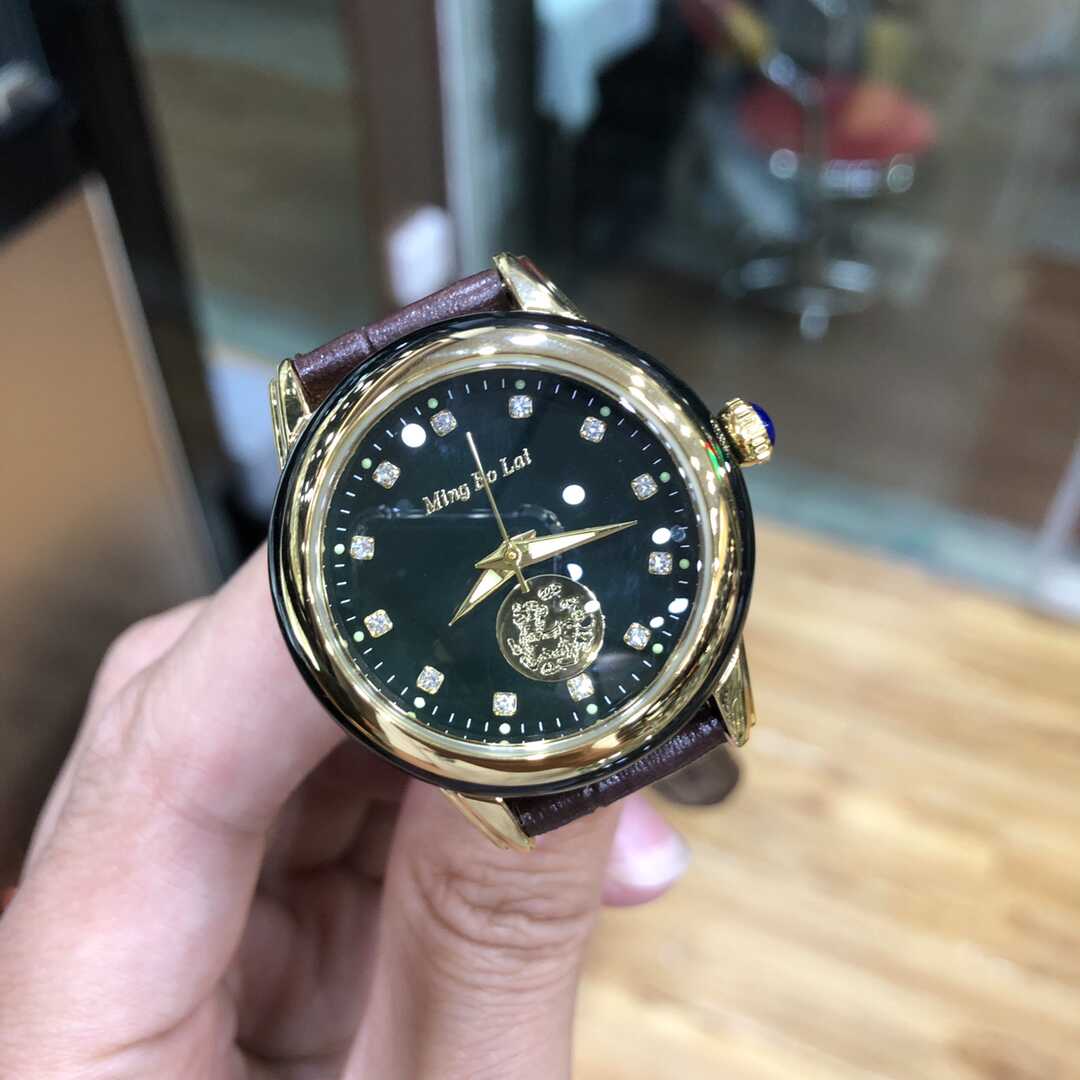 12年老店黑青玉情侣手表时尚男士