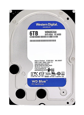 WD西部数据蓝盘SATA3 3.5英寸 台式机6TB机械硬盘  WD60EZAZ