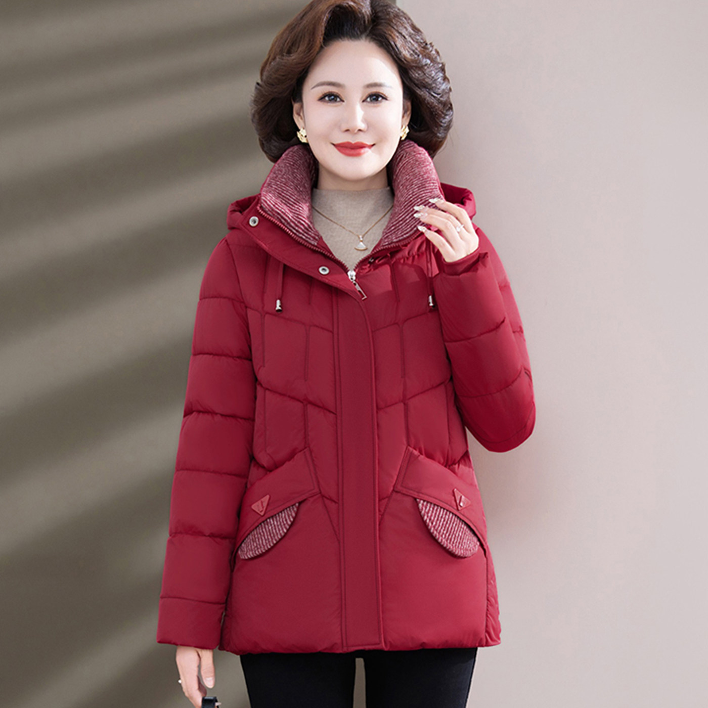 新款冬季棉服女妈妈装中老年人正品棉袄外套奶奶冬装百搭时尚棉衣