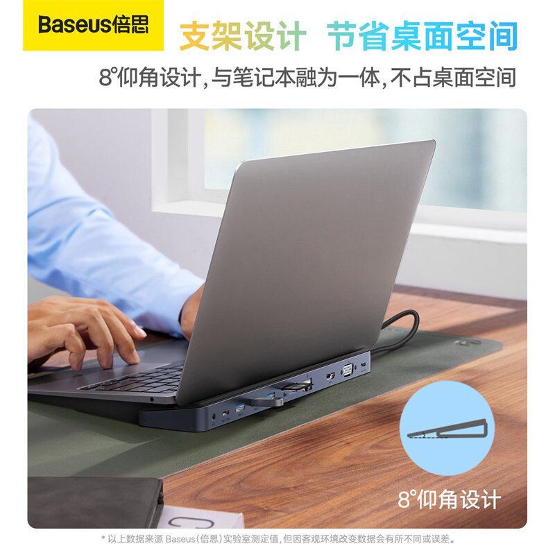 전원 공급 장치 허브가 있는 태블릿 어댑터 허브에 적합한 BASEUS TYPEC 확장기 노트북 스탠드 확장 도크 USB3.0 변환 헤드 멀티 인터페이스 HDMI 분배기 THUNDERBOLT 4|3