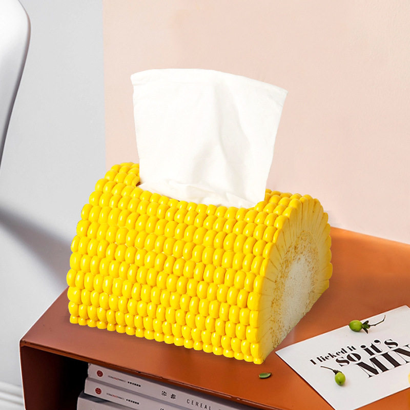 现代简约新中式玉米纸巾盒抽纸盒客厅装饰多功能摆件HomeDecor新