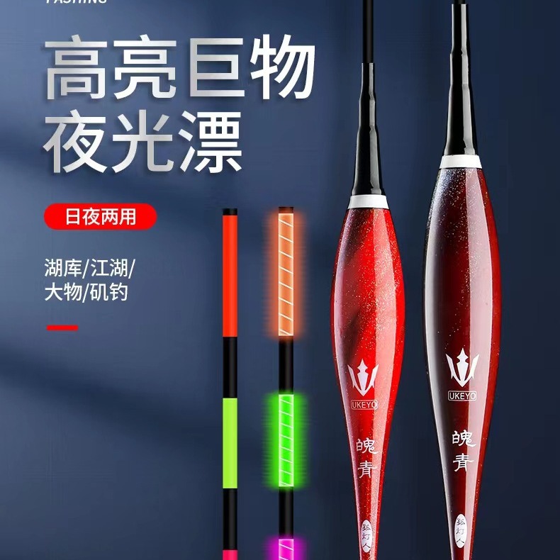 日夜两用手绘电子大物漂青鱼鲢鳙大物漂大吃铅大浮力浮漂醒目夜光