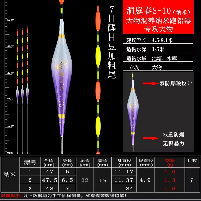 7目青鱼大物黑坑跑铅远投超醒目浮漂无铅自立灵顿拖底野钓流氓漂