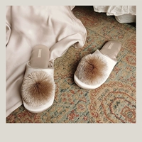 Forhome Flat Ball Light Luxury Ladies Home Slipper ins Wind Room Siet Anti -Slip Dragon Slipper