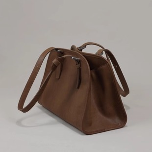 云水集头层植鞣牛皮元宝包高级感托特包复古大容量单肩斜挎通勤包