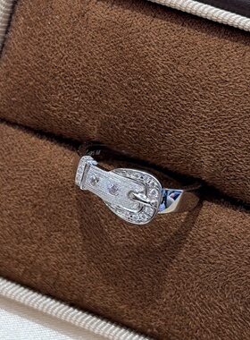 轻奢S925纯银 拉丝皮带扣戒指轻奢百搭简约日常小众设计