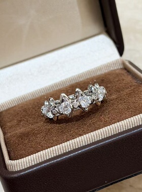 轻奢s925纯银 土星圆钻排钻戒指爆闪精致轻奢简约气质