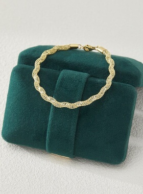 轻奢意大利空气编织s925银花生珠空气编织波浪时尚百搭手链