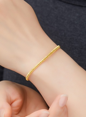 意大利拉丝 s925银扁车花缠绕银丝时尚百搭ins风手链送朋友