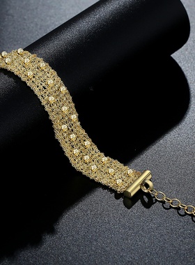 设计师意大利S925银十字织纹闪珠意式轻奢围巾链手链