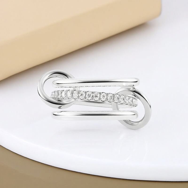 S925纯银三环戒指轻奢简约