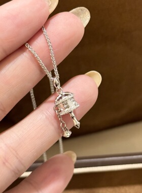 轻奢设计师S925银六言真言转轮经筒拨浪鼓项链转经轮铃铛锁骨链可