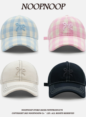 韩国新款立体蝴蝶结刺绣软顶棒球帽女显脸小情侣休闲百搭鸭舌帽潮