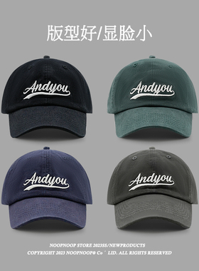 高品质 IU李智恩同款andyou字母刺绣棒球帽子女韩国复古鸭舌帽男
