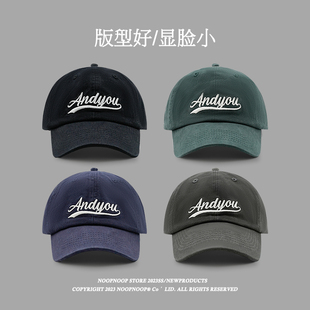 高品质 IU李智恩同款andyou字母刺绣棒球帽子女韩国复古鸭舌帽男