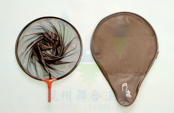 【苏州联合 斗魂抄网头】钓鱼碳素抄网杆网头抄鱼鱼竿并继玉柄