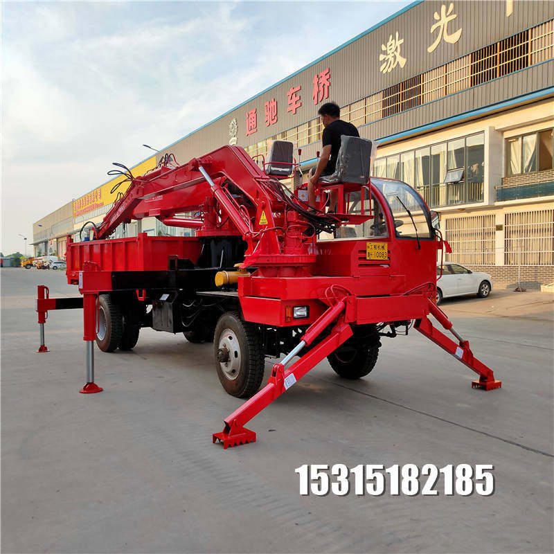 供应大马力吊车运输车15吨红色吊挖机下葬车吊挖一体机定制易操作