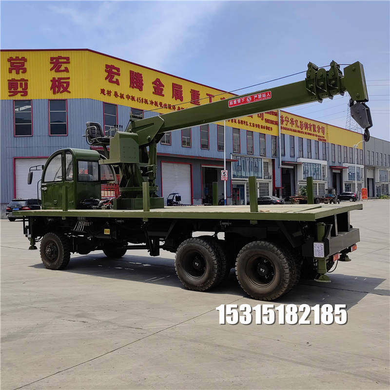 四节臂吊车随车吊后八轮六驱柴油车大马力拉钢筋车农用拖拉机吊机