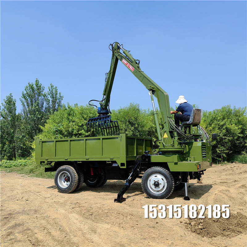 供应多功能抓运一体车15吨抓草机四不像随车抓草机360度旋转直臂