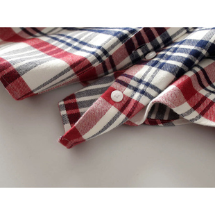 羊毛棉混纺打底寸衫柔软磨毛抓绒布法兰绒布格子长袖衬衫女秋冬厚