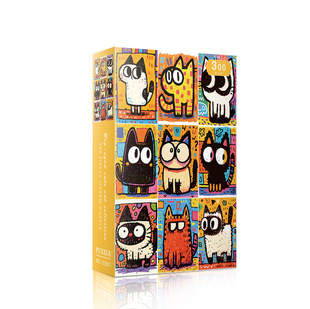 300片2.5厚度蓝卡丝绒拼图送胶水细闪夜光效果 益智拼图