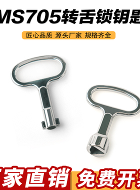 MS705转舌锁钥匙 三角锁芯一字锁 配电箱开关柜锁消防栓垃圾桶锁