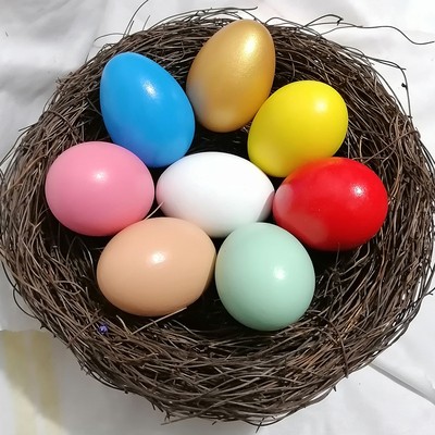 仿真彩蛋鸡蛋实木圣诞装饰摆件