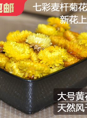 黄色小雏菊干花包七彩麦杆菊花头天然风干永生花手工材料包相框画