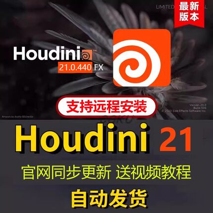 Houdini 21.0.440 19.5软件win版一键安装激活中英文特效视频教程