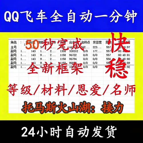 QQ飞车刷级全自动分钟托马斯神州原地接力模式刷材料名师红人原地